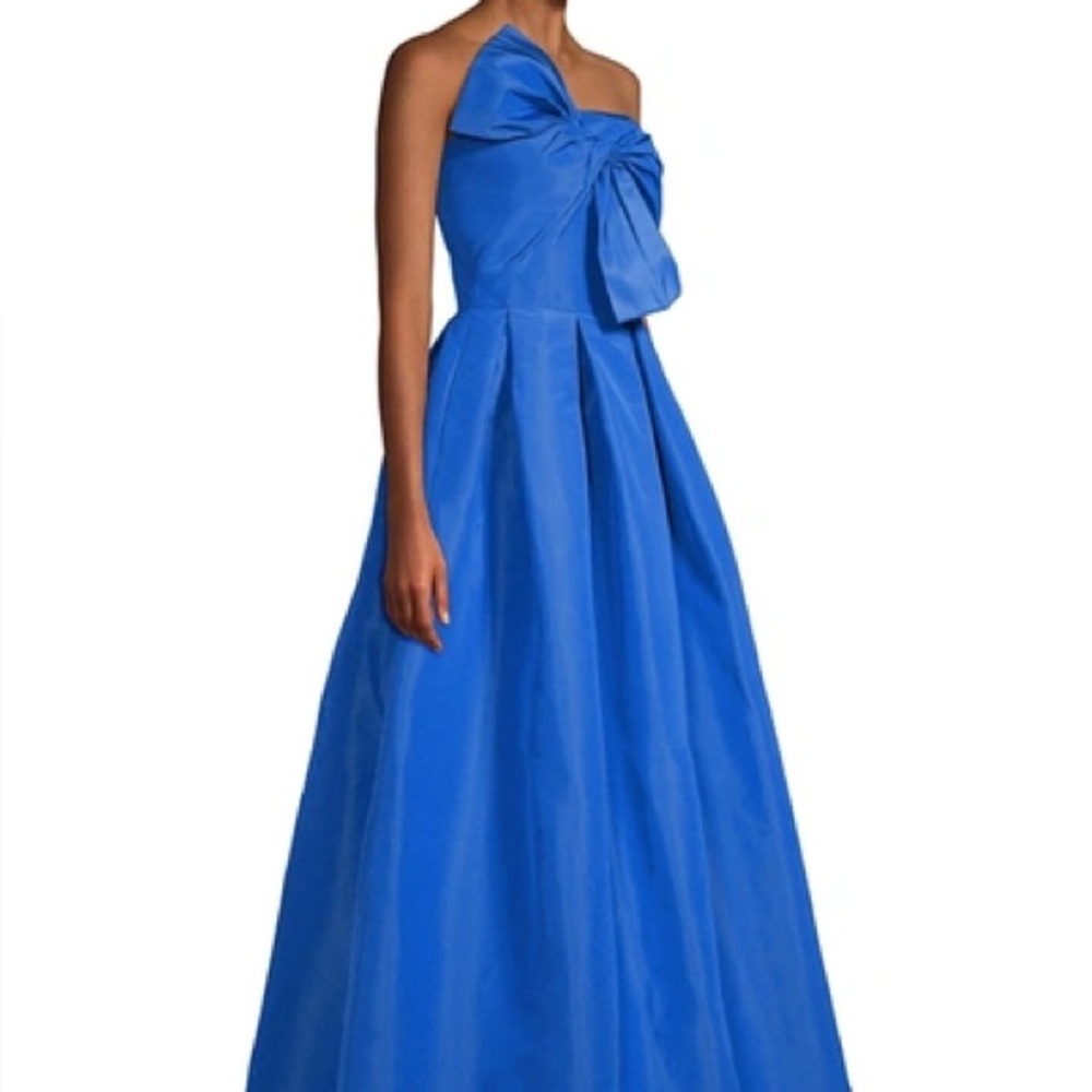 Sachin + Babi Strapless Royal Blue Bow Gown